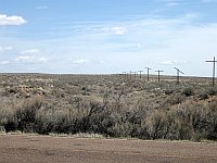 USA - Petrified Forest National Park AZ - Overgrown Route 66 & Old Power Poles (24 Apr 2009)